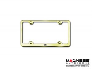 License Plate Frame - Wideplate - Gold Finish w/ FIAT Logo